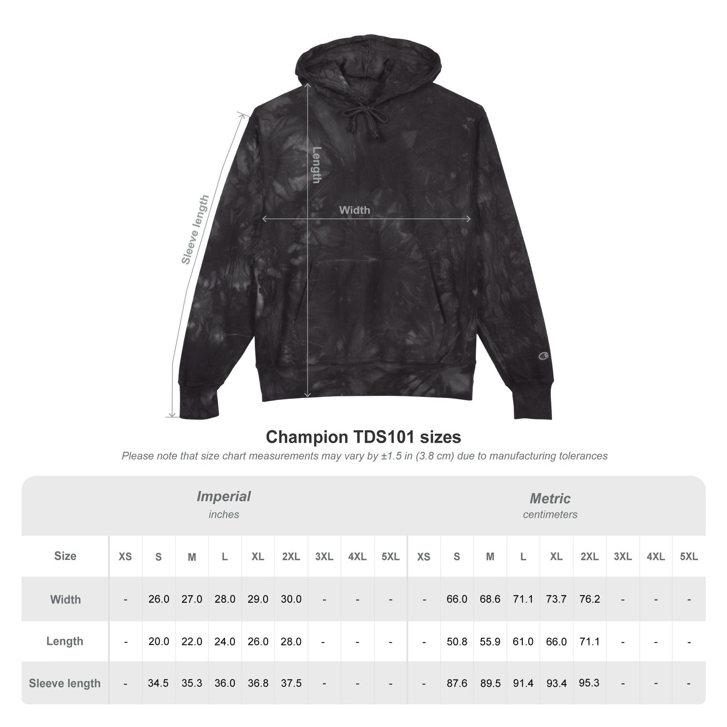 Unisex Champion Tie-Dye Brand Hoodie (Embroidery)